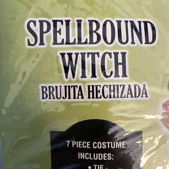 Spellbound Witch Halloween Costume Child XL 12-14, 7 PCs: Dress, Hat, Socks, .. - Picture 8 of 15